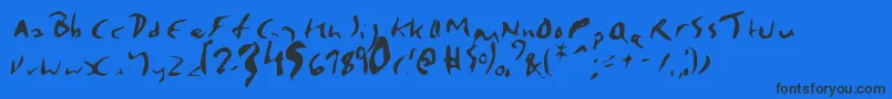 Шрифт ENP      – чёрные шрифты на синем фоне