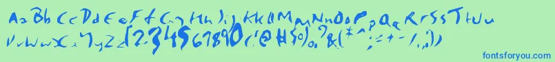 ENP     -Schriftart – Blaue Schriften auf grünem Hintergrund