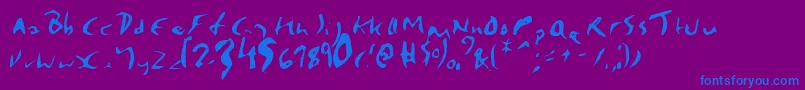 ENP     -Schriftart – Blaue Schriften auf violettem Hintergrund