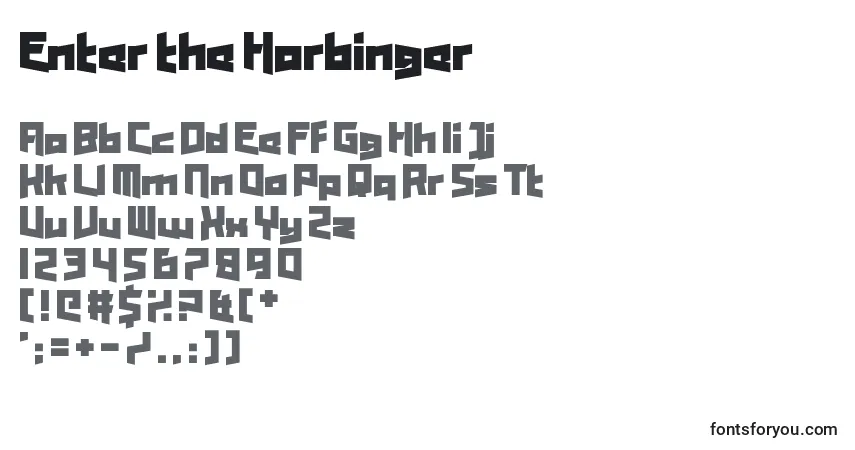 A fonte Enter the Harbinger – alfabeto, números, caracteres especiais