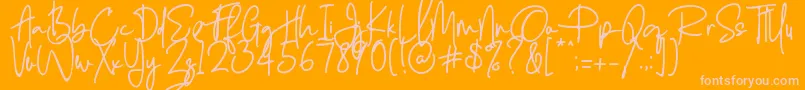 フォントEnthusiast Behavior   – オレンジの背景にピンクのフォント