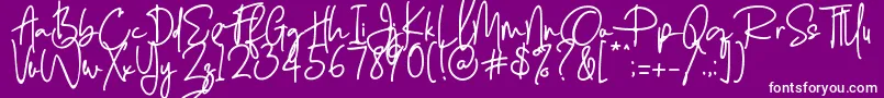 fuente Enthusiast Behavior   – Fuentes Blancas Sobre Fondo Morado