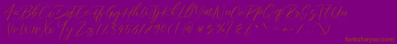 Шрифт EntopiaDemo – коричневые шрифты на фиолетовом фоне