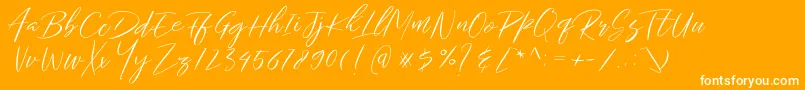 EntopiaDemo-Schriftart – Weiße Schriften auf orangefarbenem Hintergrund