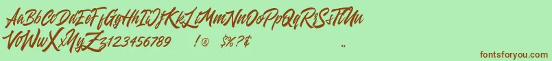 Entreaty Font – Brown Fonts on Green Background