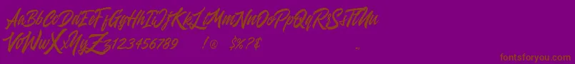 Entreaty Font – Brown Fonts on Purple Background