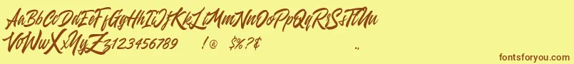 Entreaty Font – Brown Fonts on Yellow Background