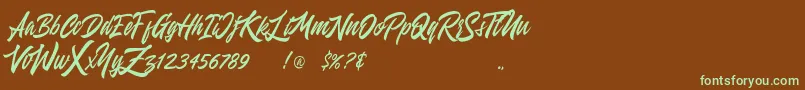 Entreaty Font – Green Fonts on Brown Background