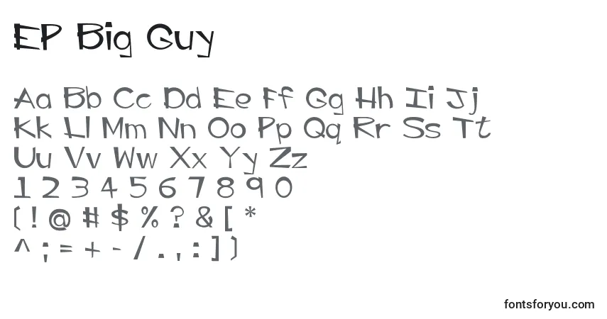 A fonte EP Big Guy – alfabeto, números, caracteres especiais
