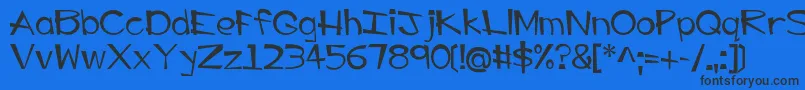 EP Big Guy Font – Black Fonts on Blue Background