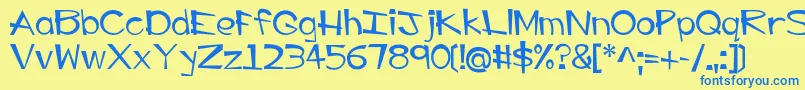 EP Big Guy Font – Blue Fonts on Yellow Background