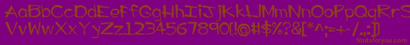 EP Big Guy Font – Brown Fonts on Purple Background