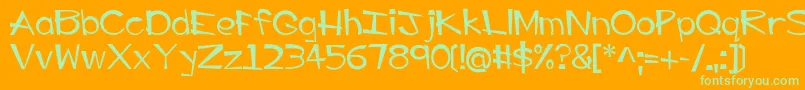 EP Big Guy Font – Green Fonts on Orange Background