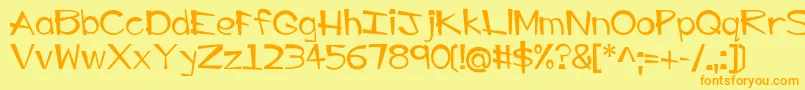 EP Big Guy Font – Orange Fonts on Yellow Background