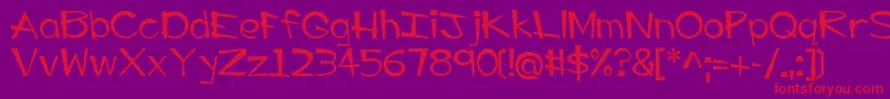 EP Big Guy Font – Red Fonts on Purple Background