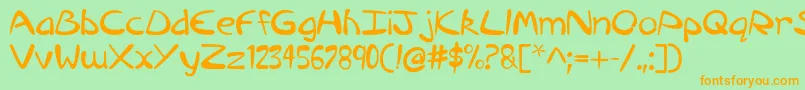 EP Chaos Font – Orange Fonts on Green Background