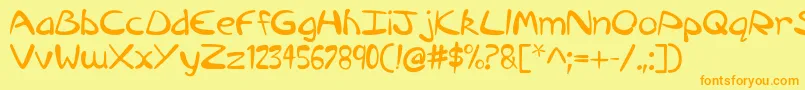 EP Chaos Font – Orange Fonts on Yellow Background