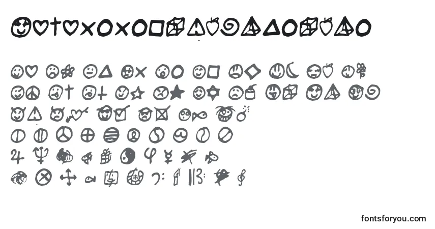 A fonte Saladedefruitscerise – alfabeto, números, caracteres especiais