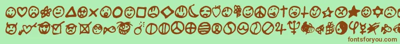 Шрифт Saladedefruitscerise – коричневые шрифты на зелёном фоне