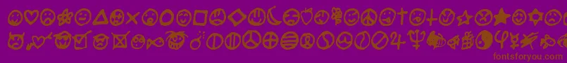 Saladedefruitscerise-fontti – ruskeat fontit violetilla taustalla