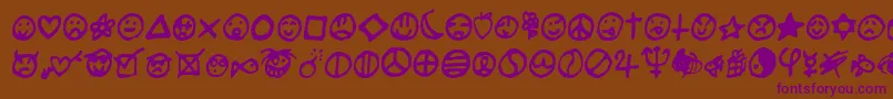 Saladedefruitscerise Font – Purple Fonts on Brown Background