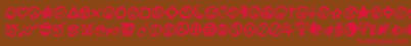 Saladedefruitscerise Font – Red Fonts on Brown Background