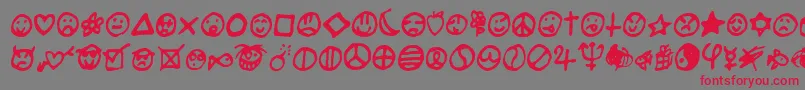 Saladedefruitscerise Font – Red Fonts on Gray Background