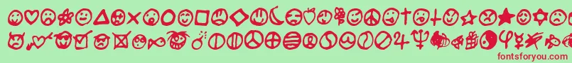 Шрифт Saladedefruitscerise – красные шрифты на зелёном фоне