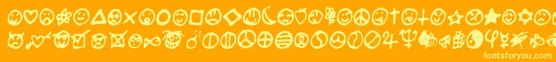 Saladedefruitscerise Font – Yellow Fonts on Orange Background