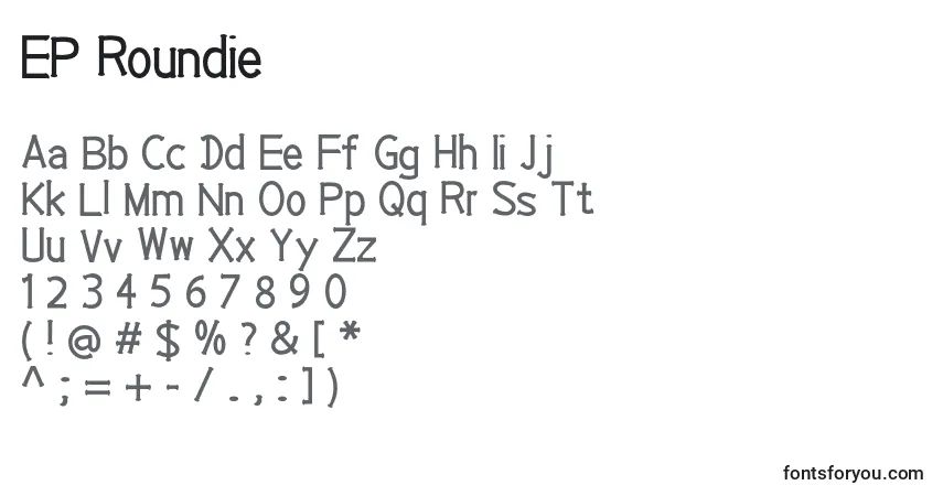 Шрифт EP Roundie – алфавит, цифры, специальные символы