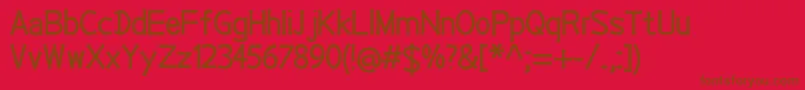 EP Roundie Font – Brown Fonts on Red Background