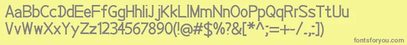 EP Roundie Font – Gray Fonts on Yellow Background