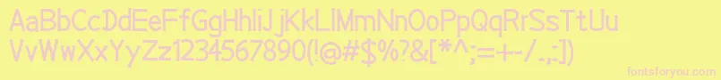 EP Roundie Font – Pink Fonts on Yellow Background