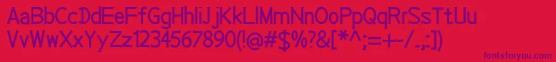 EP Roundie Font – Purple Fonts on Red Background