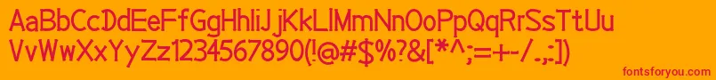EP Roundie Font – Red Fonts on Orange Background