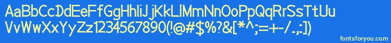 EP Roundie Font – Yellow Fonts on Blue Background