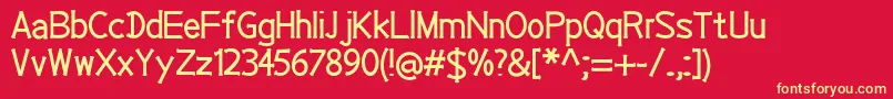 EP Roundie Font – Yellow Fonts on Red Background