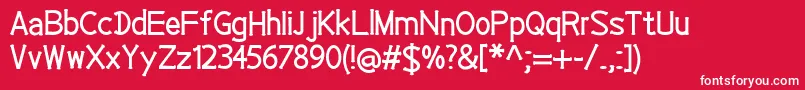 EP Roundie Font – White Fonts on Red Background
