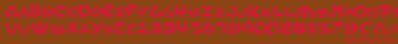 フォントephesian – 赤い文字が茶色の背景にあります。