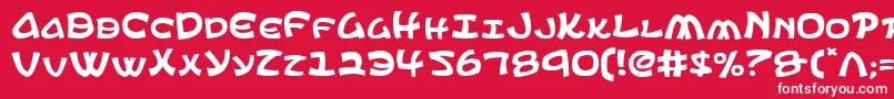 フォントephesian – 赤い背景に白い文字
