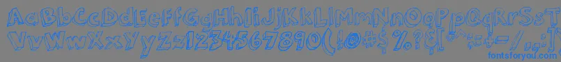 3Dumb-Schriftart – Blaue Schriften auf grauem Hintergrund