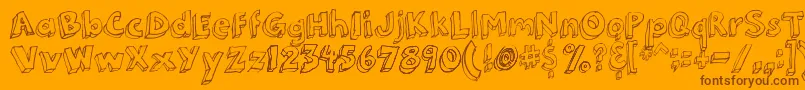 3Dumb Font – Brown Fonts on Orange Background