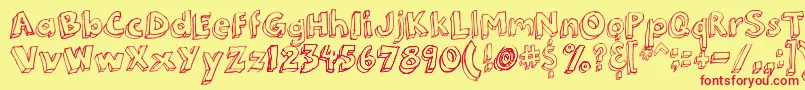 3Dumb Font – Red Fonts on Yellow Background