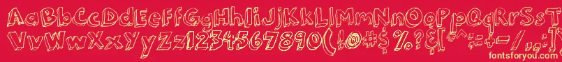 3Dumb Font – Yellow Fonts on Red Background