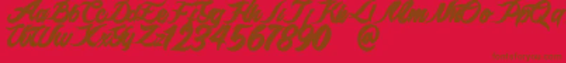epidemik Font – Brown Fonts on Red Background