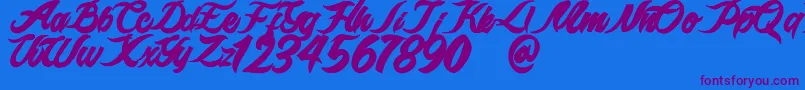 epidemik Font – Purple Fonts on Blue Background