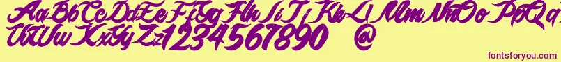 epidemik Font – Purple Fonts on Yellow Background