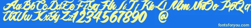 epidemik Font – Yellow Fonts on Blue Background