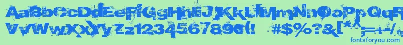 Шрифт EpoXY histoRy – синие шрифты на зелёном фоне