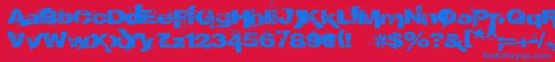EpoXY histoRy Font – Blue Fonts on Red Background